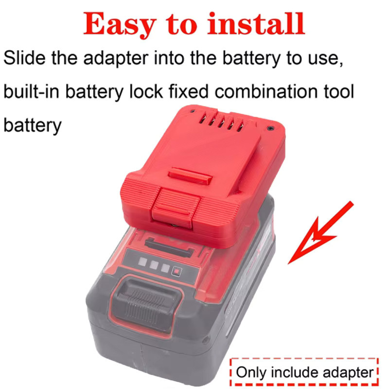 Einhell Akku-Adapter zur Nutzung von Ferrex 20V Energy Li-Ion-Werkzeugen mit Einhell Power X-Change und Ozito 18V Li-Ionen-Akkus, Farbe: Rot - Bild 3