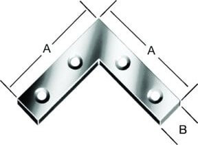 VORMANN Flachwinkel aus verzinktem Stahl, Farbe: Silber, B/H/T: 40 x 40 x 10 mm, Dicke: 1,5 mm - Bild 1