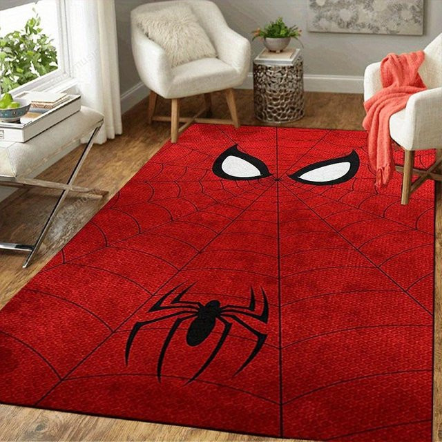 Marvel Spider-Man Teppich von Yun Heng Three in Rot mit Cartoon-Motiv, rutschfest und waschbar, B: 160 cm, T: 200 cm - Bild 1