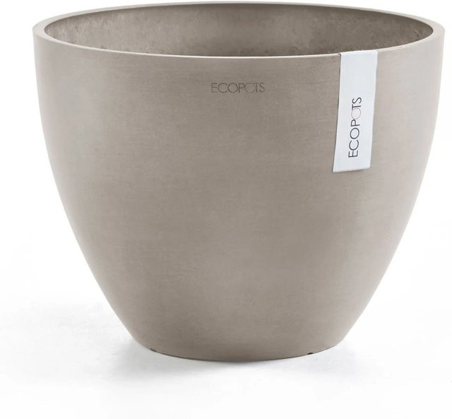 Ecopots Pflanztopf Antwerp in Braungrau mit skandinavischem Design, runde Form, Durchmesser: 30 cm - Bild 1