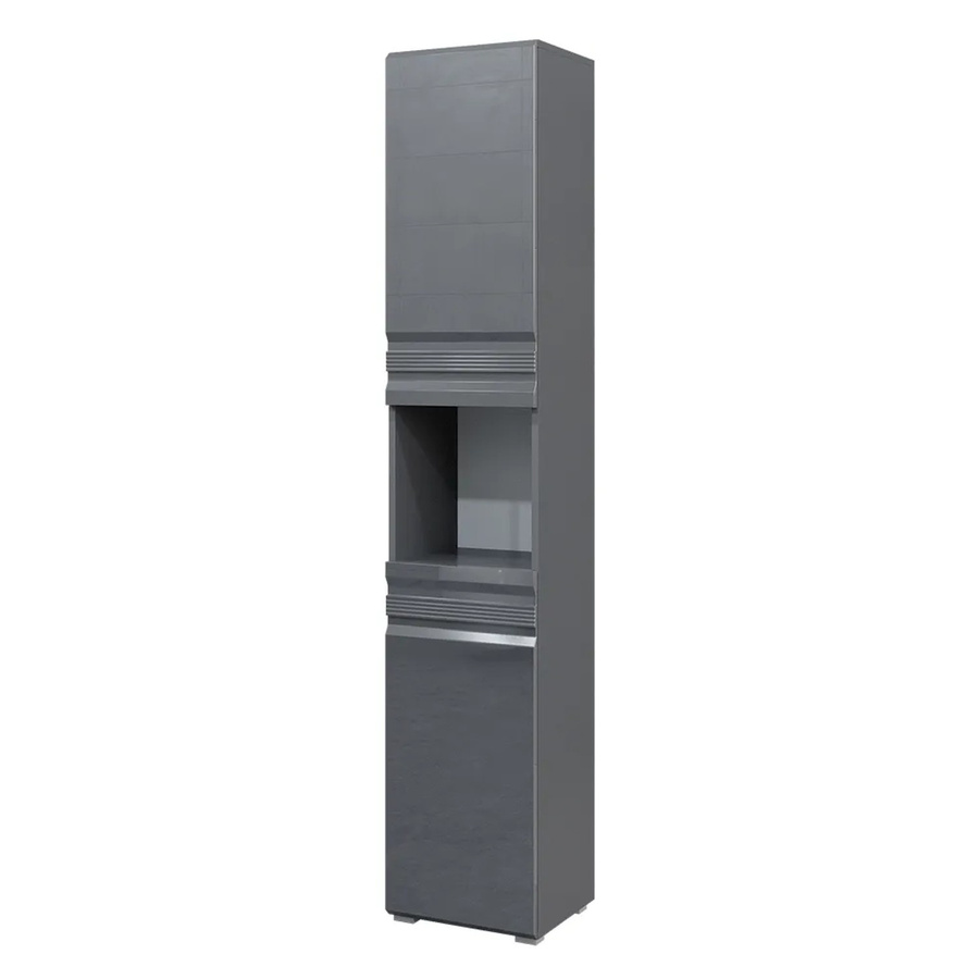 Vicco Badschrank Freddy Hochschrank in Anthrazit Hochglanz B/T/H: 36 x 31 x 191 cm - Bild 2
