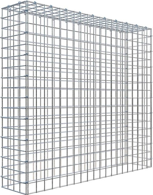 Gabiona C-Ring Anbaukorb Typ 3 in Silbergrau, Maschenweite 5 x 5 cm, B/T/H: 90 x 100 x 20 cm - Bild 1