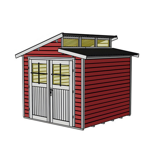 WEKA Holz-Gartenhaus 226 Gr. 2 in Schwedenrot mit Pultdach und modernem Design, B/H/T: 267 x 252 x 261 cm - Bild 4
