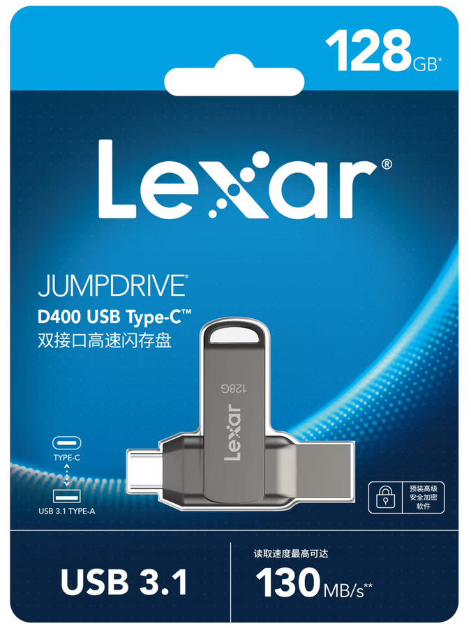Lexar D400 Dual Slot USB-Flash-Laufwerk mit USB-C und USB-A Anschluss - Bild 6