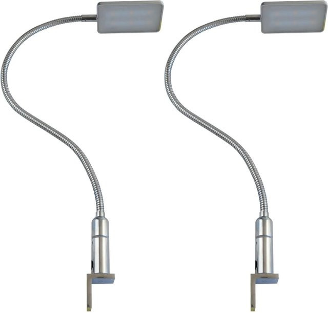 kalb LED Bettleuchte 2er Set Chrom dimmbar mit flexiblem Schwanenhals und Touch-Bedienung - Bild 1