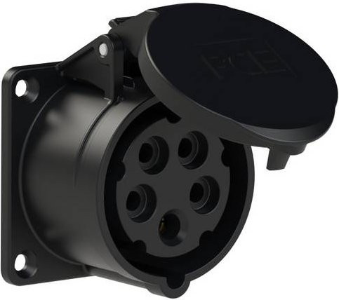 PCE 315-6x CEE Anbaudose 16A 5polig 400V in Schwarz - Bild 1