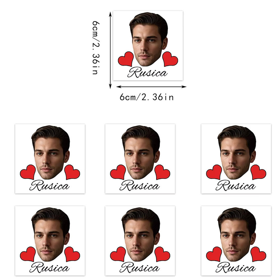 WEIGAO Foto und Namen Aufkleber mit rotem Herz-Design für Valentinstags-Geschenke, 22 Stück - Bild 5