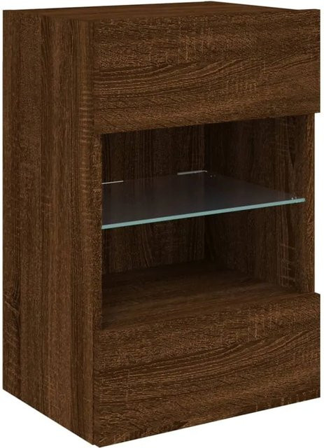vidaXL TV-Wandschrank in Braun mit integrierter LED-Beleuchtung, B/T/H: 40 x 30 x 60,5 cm - Bild 1