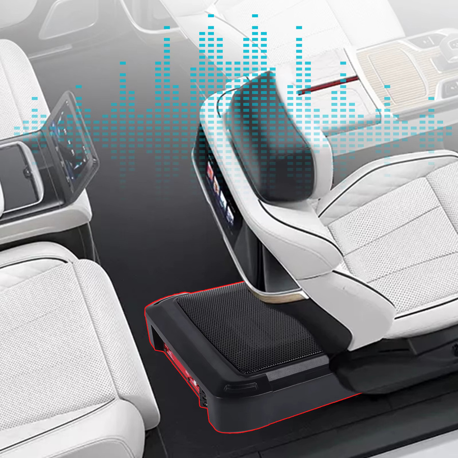 Podofo Aktives Auto-Subwoofer-Set 1000W in Schwarz mit Schlankem Verstärker und Audiokabel für Unter-Sitz-Montage - Bild 5