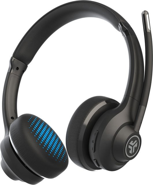 JLab Go Work Wireless On-Ear Headset mit Bluetooth, USB-C und 3,5-mm-Anschluss in Schwarz-Blau - Bild 2