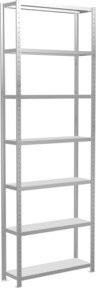 Schulte Grundregal Steckregal MULTIplus330 mit 7 Fachböden und Kreuzstrebe, Farbe: Lichtgrau, B/T/H: 300 x 100 x 30 cm - Bild 1