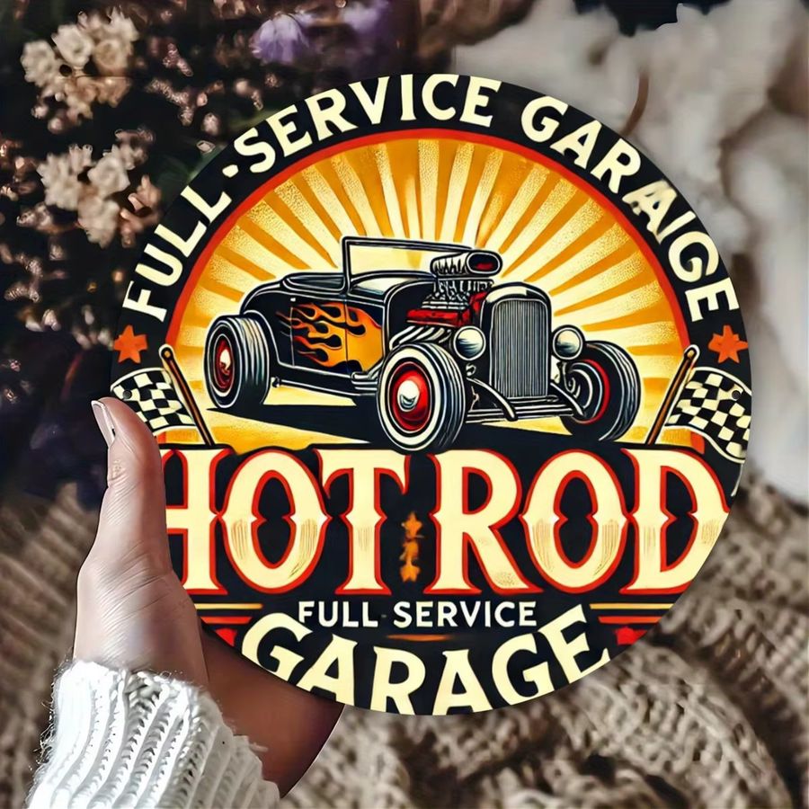 Vintage Hot Rod Car Blechschild von Potdemiel, Multicolor, B/H: 20,3 x 20,3 cm - Bild 3