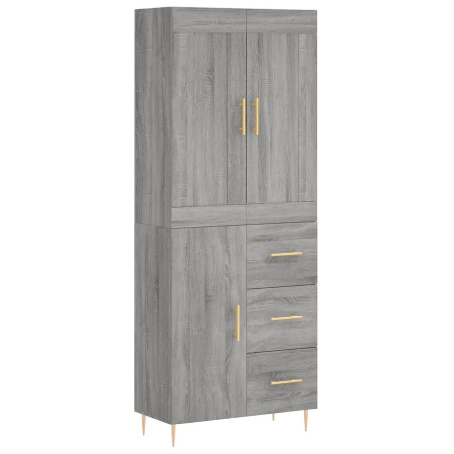 vidaXL Highboard Grau Sonoma Modern Wandmontiert B/T/H: 69,5 x 34 x 180 cm - Bild 2