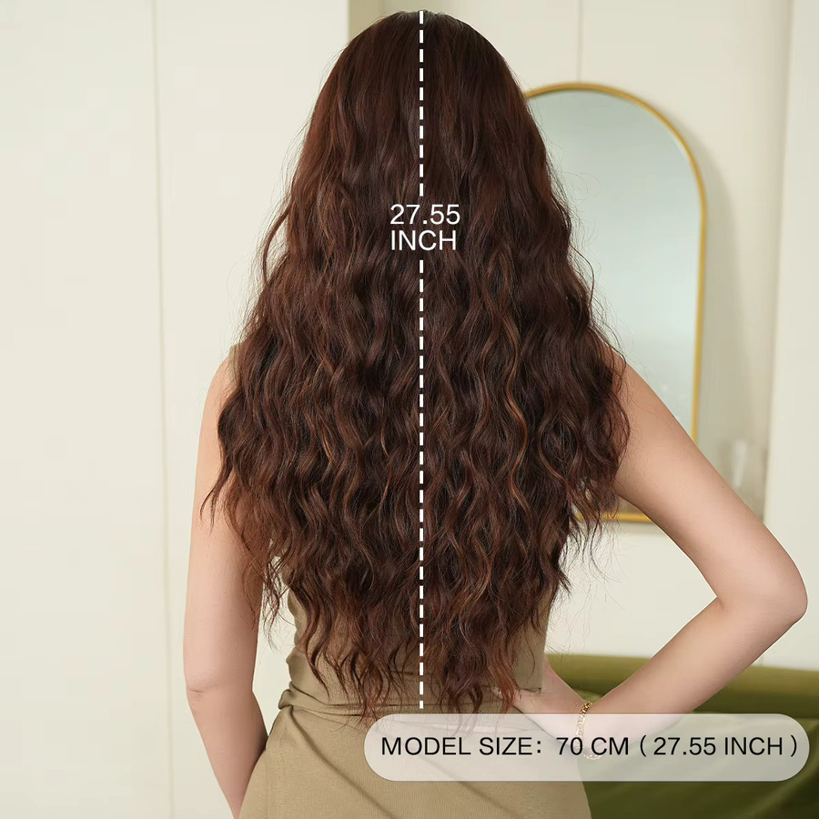 7JHH WIGS Perücke Lange Wasserwellen, Mokkabraun, Damen - Bild 3