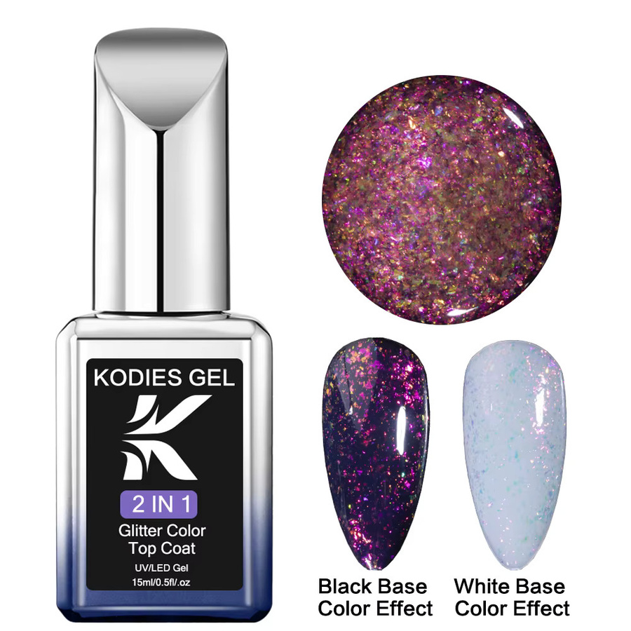 Kodies Aurora Top 03 Gel Nagellack, Opal Dec Klack UV Gel Finish - Bild 4