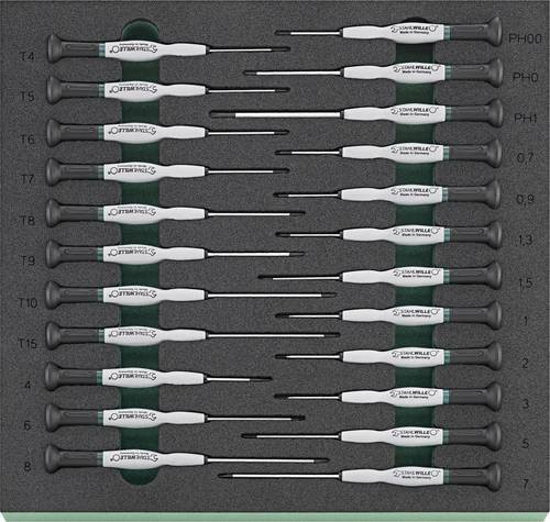 Stahlwille TCS 4751-4754/8/3/4/8 Schraubendreher-Set aus Edelstahl in Schwarz, Grün und Multicolour - Bild 1