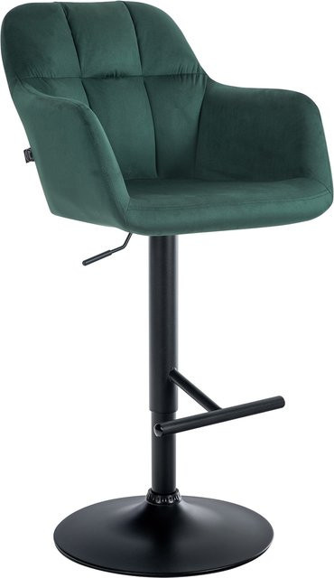 CLP Barhocker Natoma aus Samt mit Metallgestell, 360 Grad drehbar und höhenverstellbar, mit gepolsterter Sitzfläche und Rücklehne, B/T/H: 57 x 59 x 118 cm - Bild 1