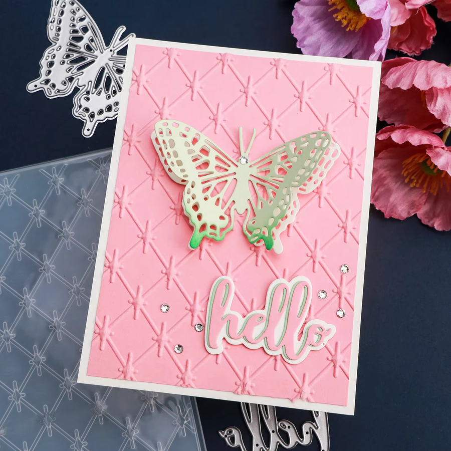 3D-Prägeordner aus Kunststoff mit bemalter Textur für Kartenherstellung und Scrapbooking - Bild 2