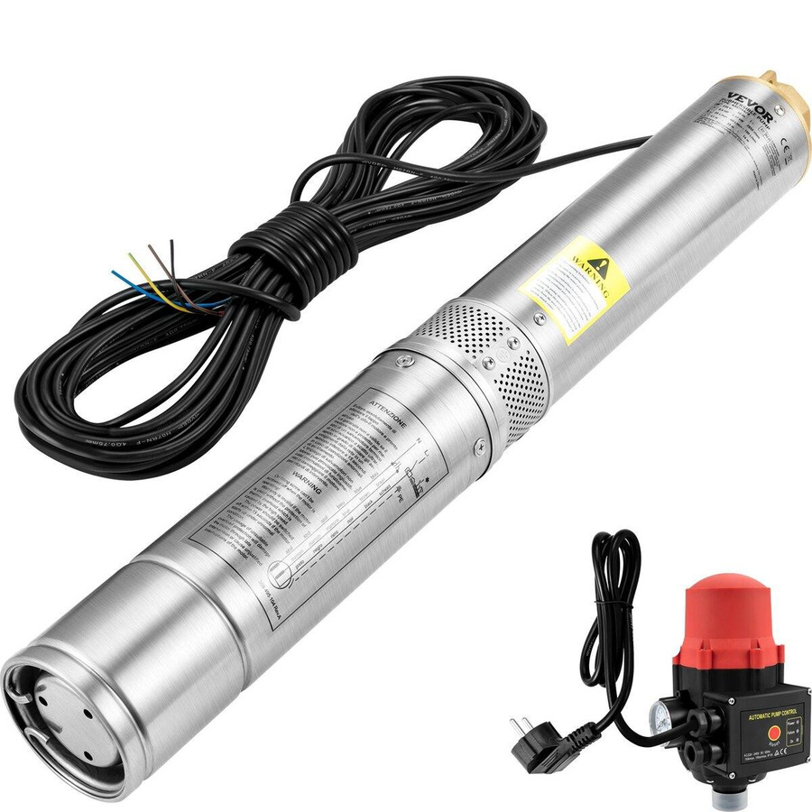 Buying Solutions MB Tiefbrunnen-Tauchpumpe aus Edelstahl in Silber mit 550W, 50L/min und automatischem Druckschalter - Bild 4