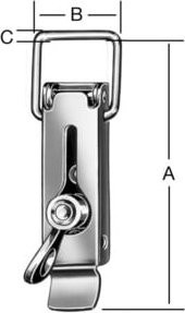 Vormann Spannverschluss aus verzinktem Stahl in Silber mit Plombiermöglichkeit, Höhe: 11,0 cm, Breite: 3,7 cm - Bild 1