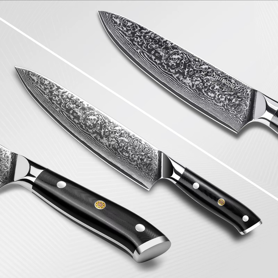 Sunnecko Damaskus Santoku-Messer aus VG10-Stahl in Silber - Bild 6