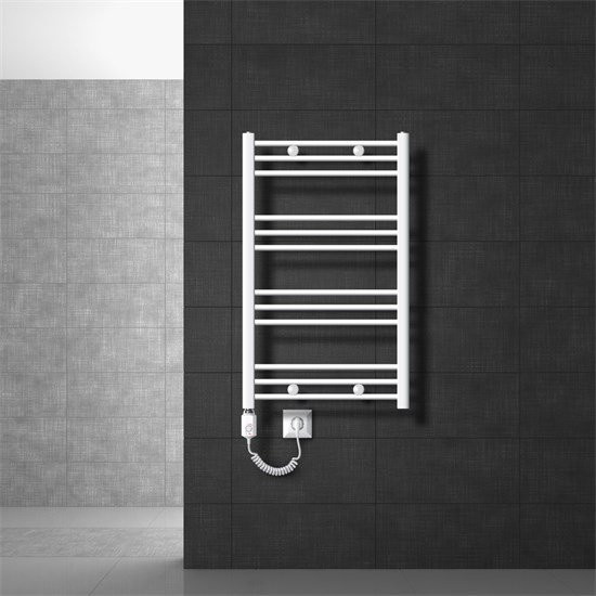 LuxeBath Elektrischer Badheizkörper Weiß Gerade mit 300W Heizstab, B/H: 60 x 80 cm - Bild 1