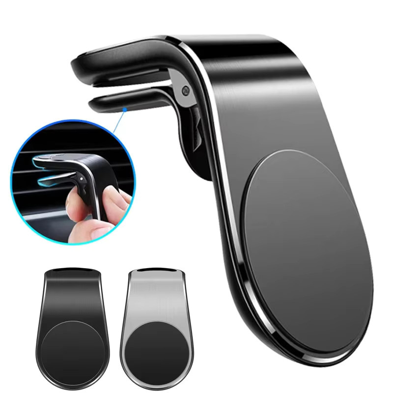 Magnetische L-Form Smartphone-Halterung für das Auto in Schwarz zur Befestigung am Lüftungsschlitz - Bild 7
