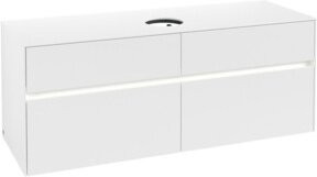V&B Waschtischunterschrank Collaro in Weiß mit LED-Beleuchtung B/T/H: 140 x 54,8 x 50 cm - Bild 1