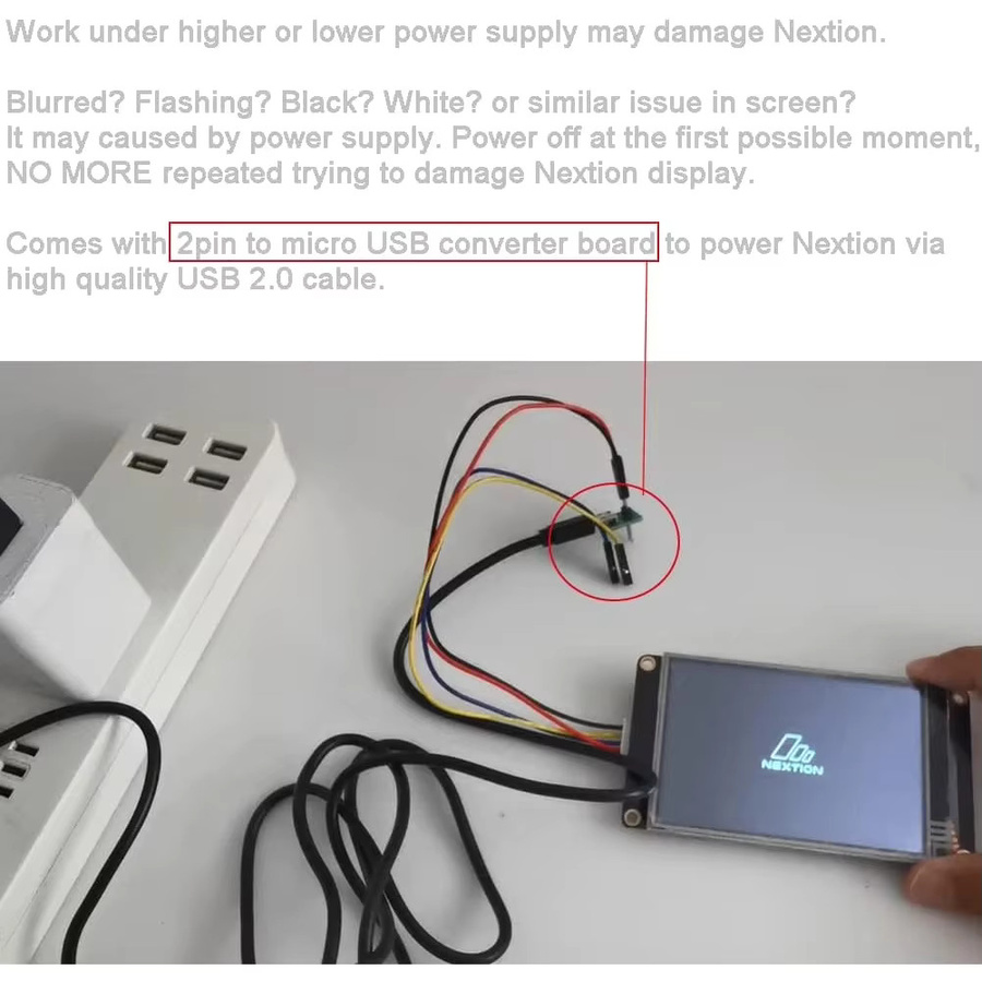 Nextion Enhanced HMI-Display NX4024K032 mit 3,2 Zoll resistivem Touchscreen, 5V TFT LCD, 320x240 Pixel, Schwarz, für Arduino und ESP32 - Bild 2