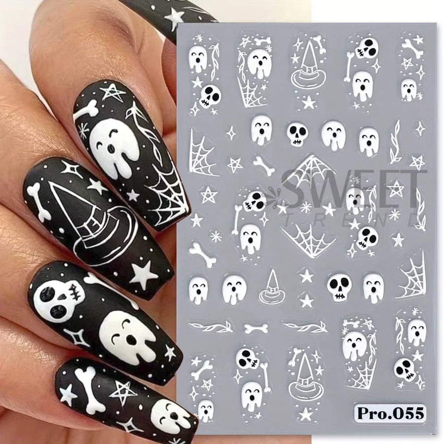 SWEET TREND Nagelaufkleber Halloween Geist Kürbis Matt, 4 Stück, Unisex - Bild 3