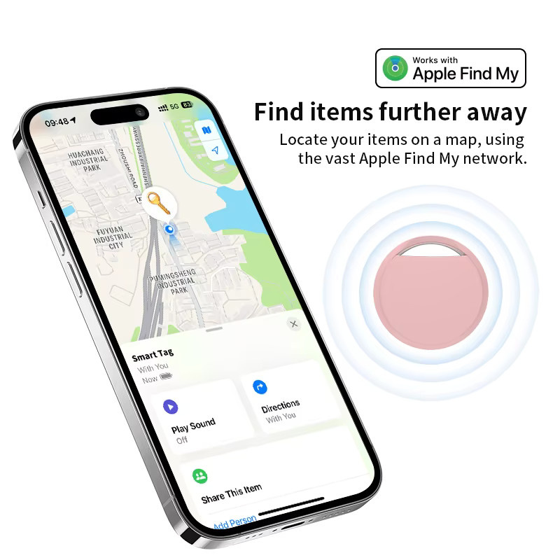 HIMOJO Sicherheits-Anti-Verlust-Tracker für Apple Airtag-Ersatz mit Find My Bluetooth GPS-Funktion für iOS und Gepäck - Bild 3