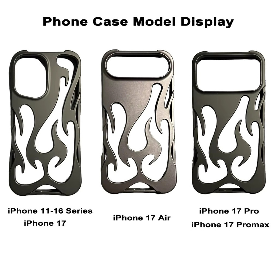 Stoßfeste Handyhülle mit 3D-Flammenmuster für Apple iPhone 11 bis 18 Pro Max Plus Air in Purple - Bild 2
