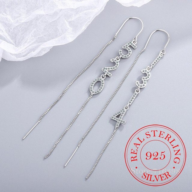 Ohrringe 925 Silber, Kristall, gray, Damen - Bild 1