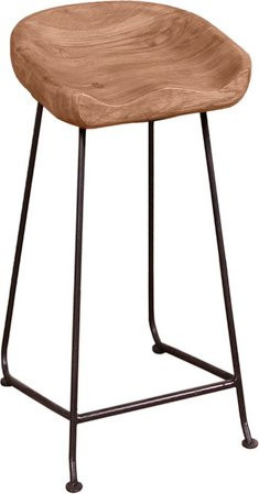 SIT Barhocker NATURAL EDGE aus Akazienholz und Metall in Beige, B/T/H: 42 x 38 x 76 cm - Bild 1