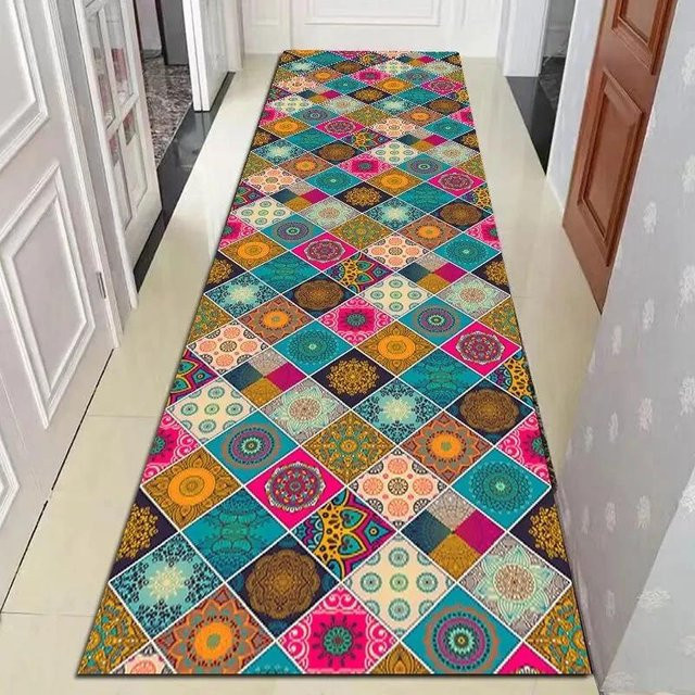Super Six Flurteppich in Dunkelgrau, rutschfester langer Teppich im modernen nordischen Design, Breite: 70 cm, Länge: 100 cm - Bild 1
