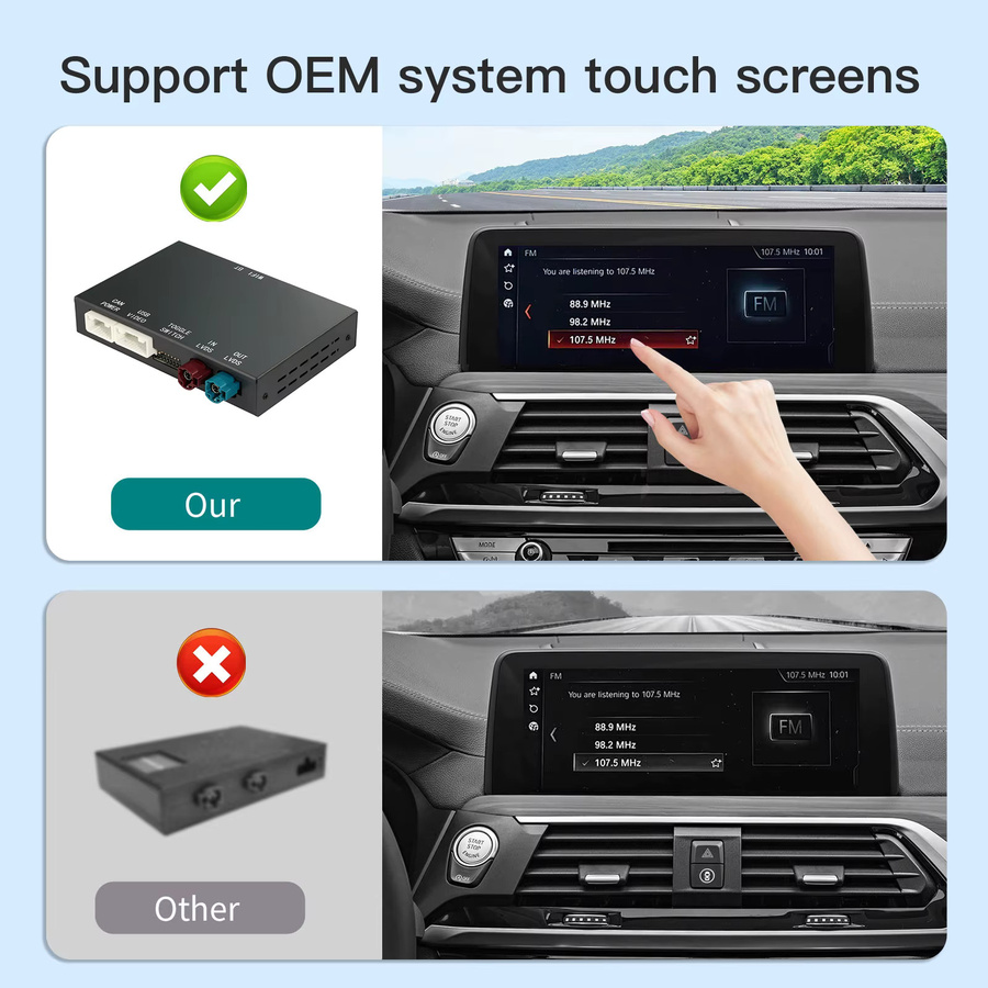 CARABC Wireless CarPlay und Android Auto Adapter für BMW Serie 1, 2, 3, 4, 5, 7 sowie X1, X2, X3, X4, X5, X6 und Mini, inklusive AirPlay Spiegelung und Kameraunterstützung, Schwarz - Bild 5