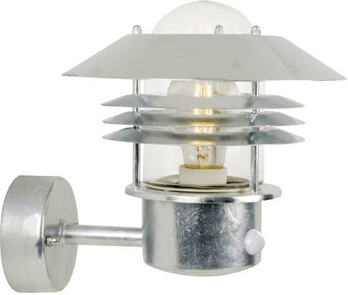 Nordlux Vejers Außenwandleuchte mit Bewegungssensor, Farbe: Silber, Material: Verzinktes Metall, Fassung: E27 - Bild 1