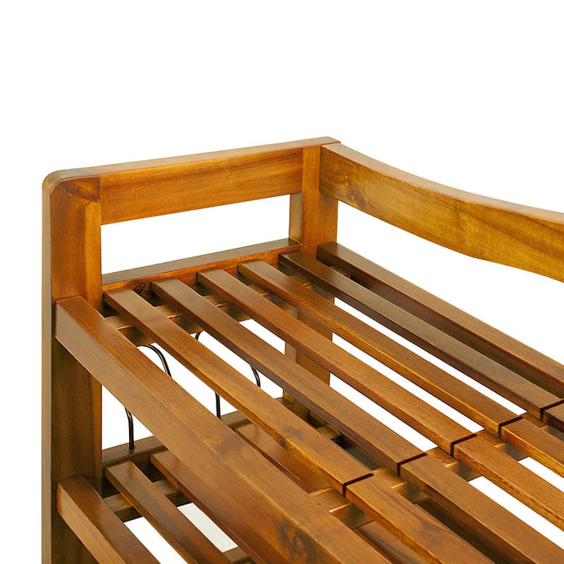 Casaria Schuhregal aus Akazienholz in Braun, B/T/H: 95 x 26 x 82 cm - Bild 5