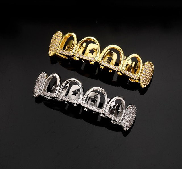 Grillz Kupfer, Diamant, Zirkonia, Bunt, Unisex - Bild 1