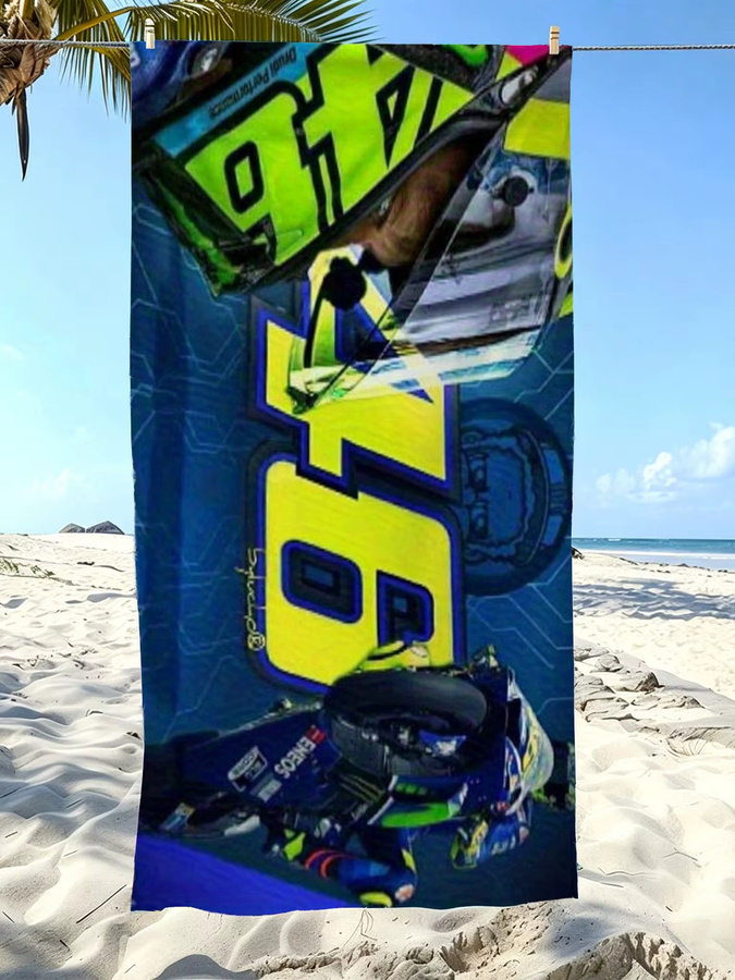 V-Valentino VR46 MotoGP Mikrofaser-Strandtuch, schnell trocknend und sandfrei, Multicolor, Breite: 60 cm, Höhe: 40 cm - Bild 4