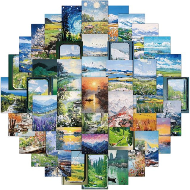 60 Stück Ölgemälde Graffiti Aufkleber Schöne Momente in Multicolour von BulingBulingStickers Shop - Bild 1