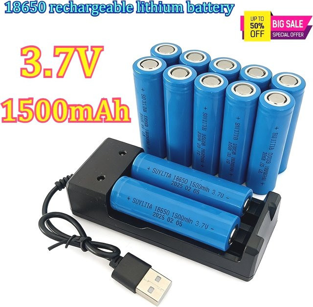 SUYIJIA 18650 Lithium-Ionen Akku wiederaufladbar 3,7V 1500mAh Blau - Bild 1