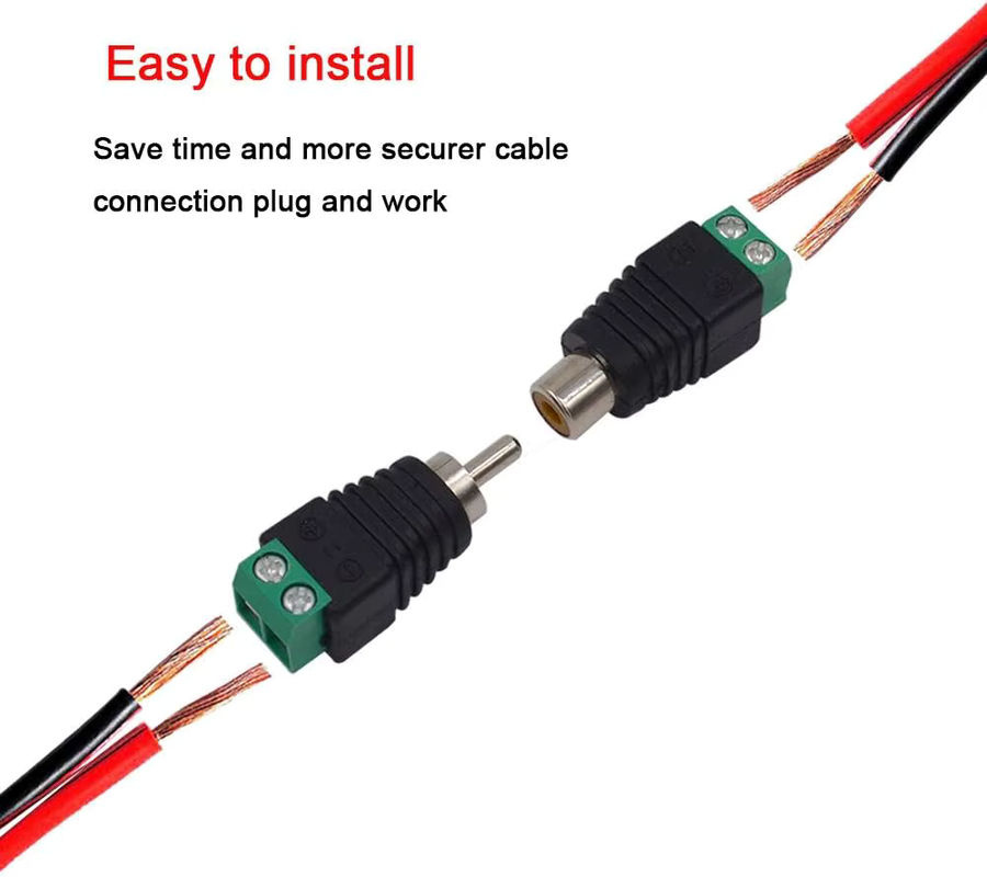 FRHY RCA-Adapter Set in Schwarz mit 5 Phono-Steckern und 5 Buchsen auf AV-Schraubklemmen - Bild 3