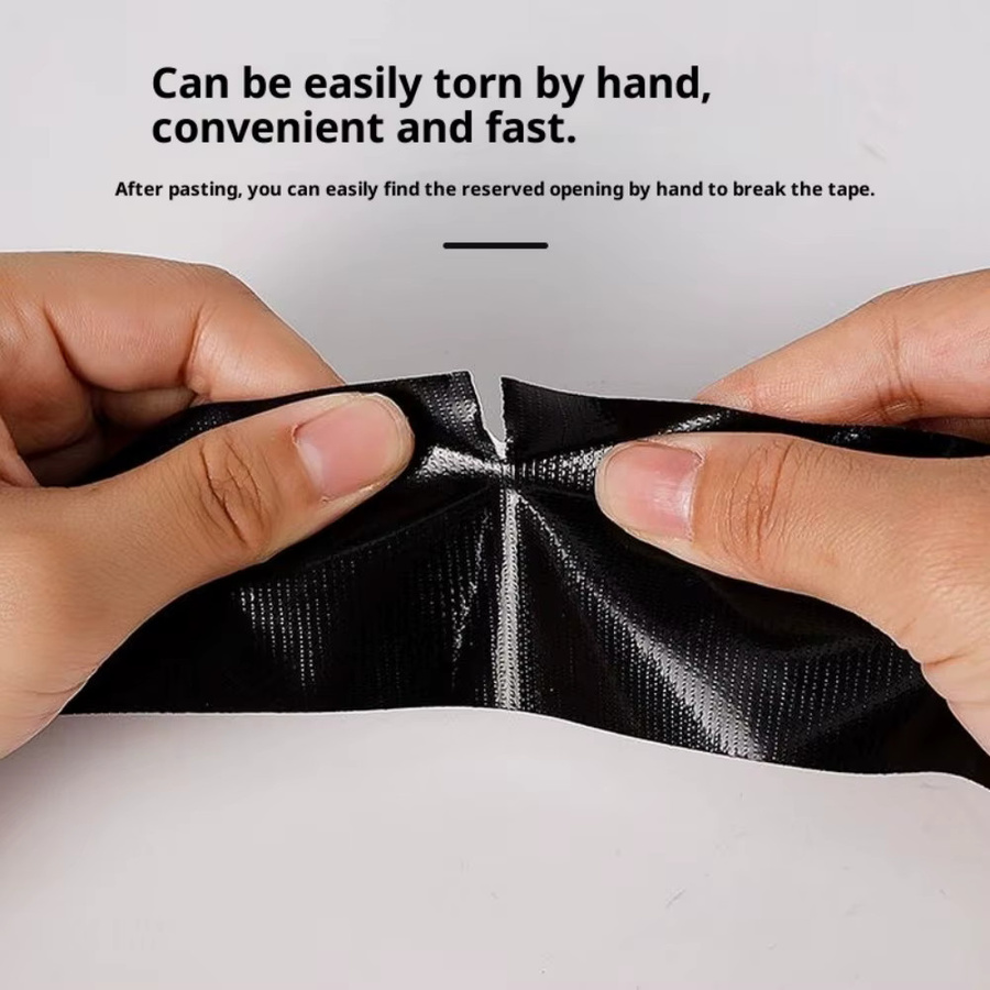 TFAAI Gaffa-Tape Schwarz Wasserdichtes Hochleistungs-Klebeband Handreißend für Reparaturen und Abdichtungen im Innen- und Außenbereich - Bild 2