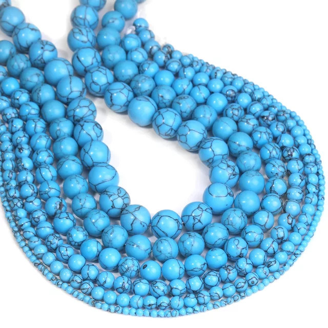 SANSWL Steinperlen Türkis, Blau, Unisex - Bild 1