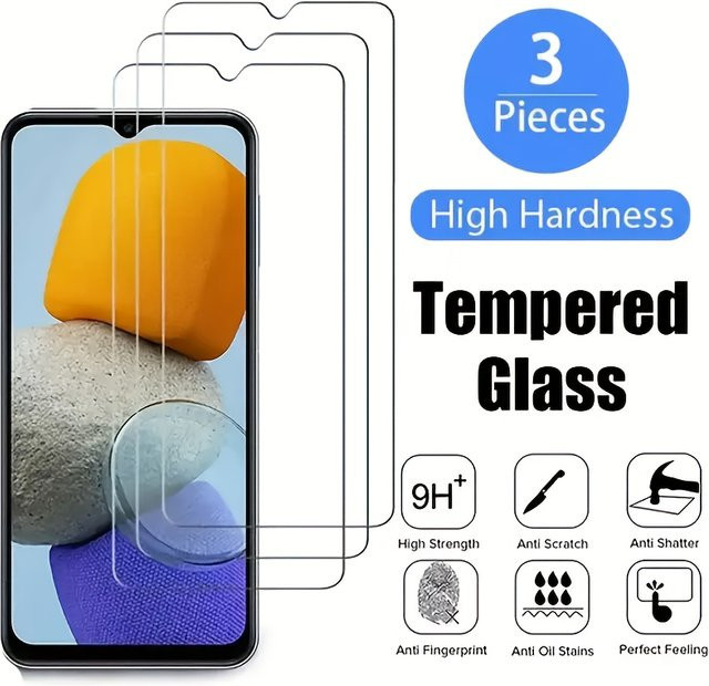 3er-Set gehärtetes Glas Display Schutzfolie für Samsung Galaxy A17 A27 A37 A57 A56 A36 A26 A55 A54 A53 A15 A16 A25 A35 A14 A24 A34 in Transparent - Bild 1