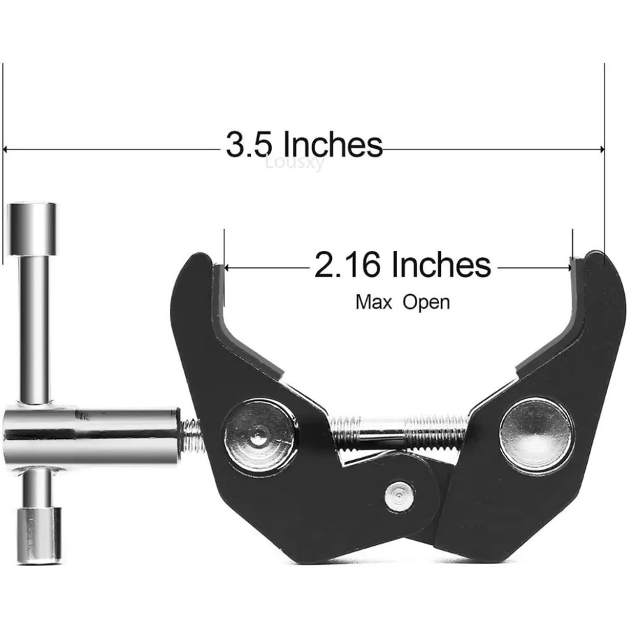 Wrumava CNC-Superklemme aus Metall mit 360 Grad Mini Kugelkopf und 1/4 Zoll Schnellspanner in Schwarz für DSLR Kamera und GoPro - Bild 4