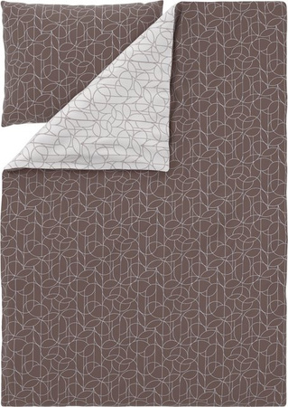 LIVARNO Mako-Satin Wendebettwäsche aus Baumwolle, Braun, B/H: 155 x 220 cm und 80 x 80 cm