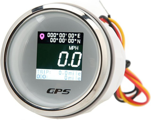 Fishine GPS Tacho Kilometerzähler IP67 Wasserdicht in Weiß für Boot, Wohnmobil und Motorrad, 52mm - Bild 1
