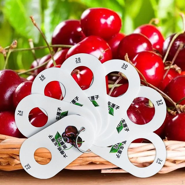 Fairy Angel Kirschfrucht Messschieber Lineal mit 7 Löchern, multifunktionales flexibles Messgerät in Rot und Weiß - Bild 1